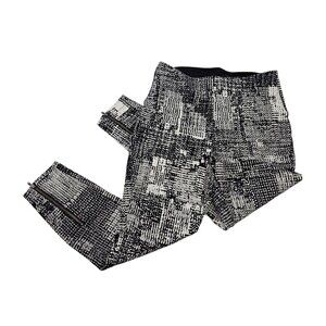 ALK Women's M LYSSÉ Mindy Ankle Zip Leggings In Black & White Slim Leg Pants EUC